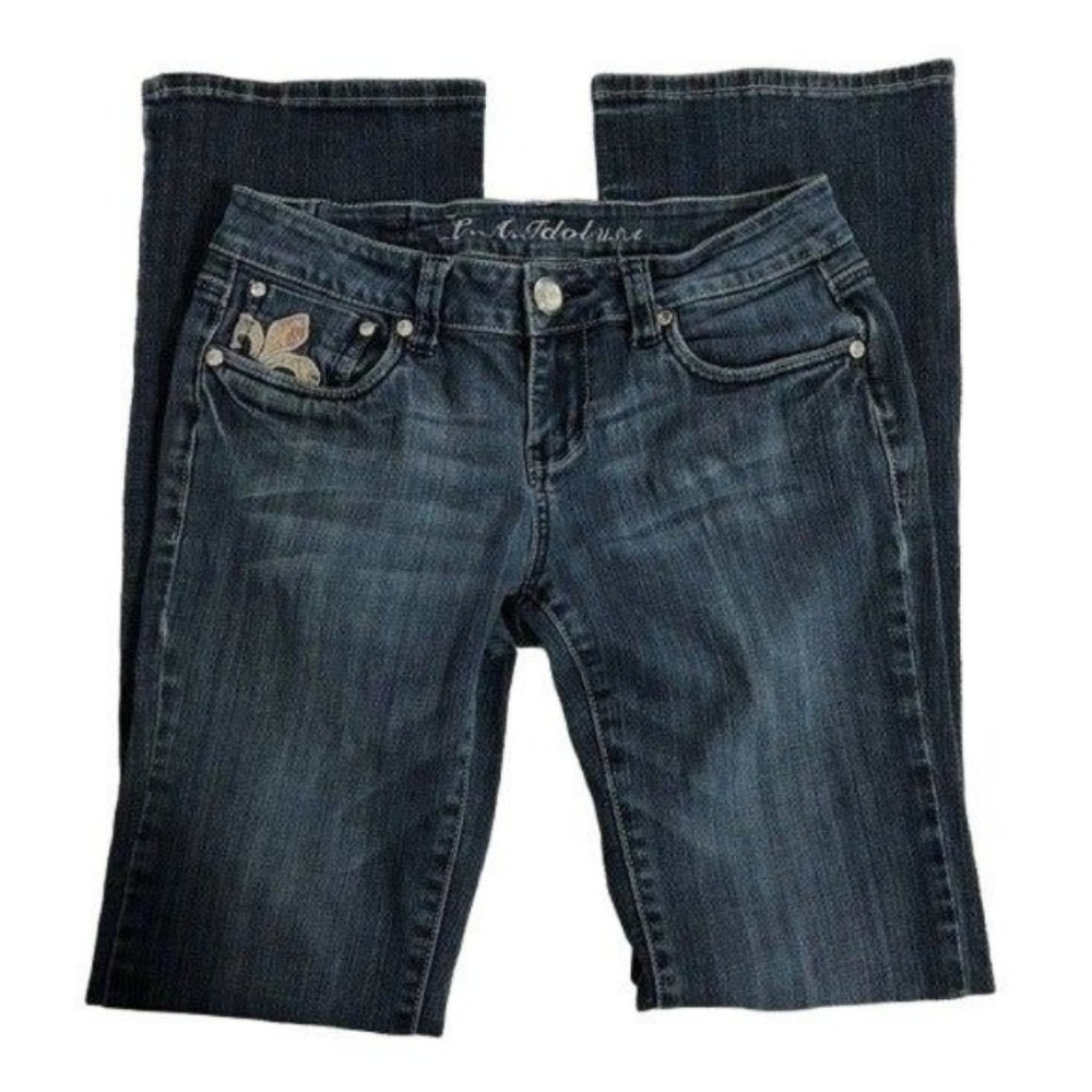L.A. idol Bootcut Jeans with Fleur-de-lis on Pockets | Women's Size 7